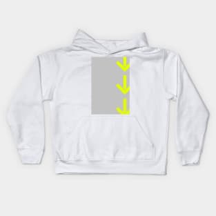 Neon yellow arrows down Kids Hoodie